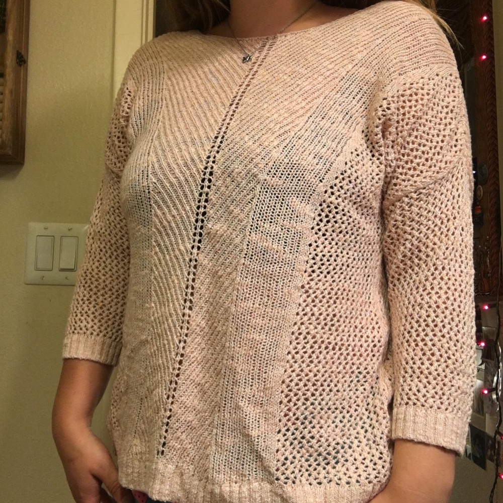 old navy light pink knit sweater